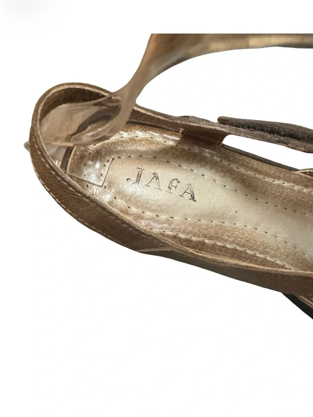 Jafa T Strap Platform Sandals Burnished Camel/tan Size US 9/ EUR 40 In Near EUC